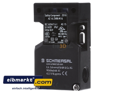 Front view Schmersal AZ 16ZVRK Position switch with separate actuator 
