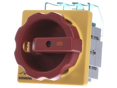 Frontansicht Siemens 3LD2203-1TL53 Haupt-/Not-Aus-Schalter 4p. 32A 11,5kW/400V 