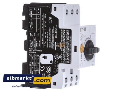 Ansicht links Eaton (Moeller) PKZM0-1 Motorschutzschalter 3p,handbettigt 