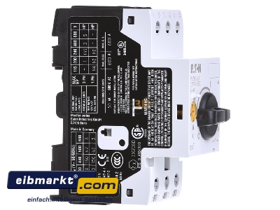 Ansicht links Eaton (Moeller) PKZM0-6,3 Motorschutzschalter 3p,handbettigt 