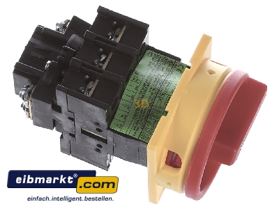 Ansicht oben links Eaton (Moeller) 081438 Hauptschalter Einbau/rot P1-32/EA/SVB