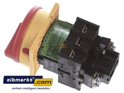Ansicht oben rechts Eaton (Moeller) 081438 Hauptschalter Einbau/rot P1-32/EA/SVB