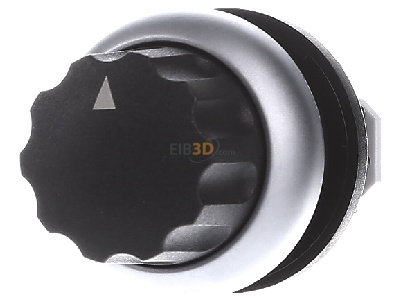 Front view Eaton M22-WR4 Turn button actuator black IP65 
