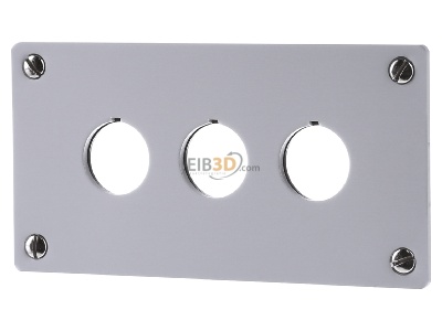 Frontansicht Eaton (Moeller) M22-E3 Einbautableau f. NOT-AUS-Taster 