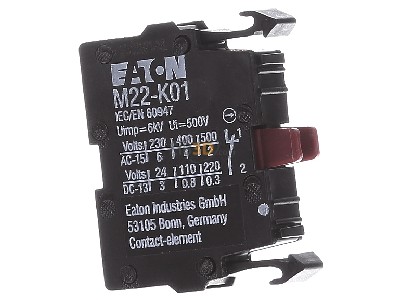 Ansicht links Eaton M22-K01 Kontaktelement 1, Front 