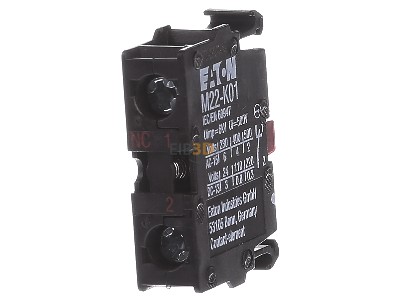 Back view Eaton M22-K01 Auxiliary contact block 0 NO/1 NC 
