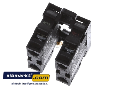 Top rear view Eaton (Moeller) M22-AK11 Auxiliary contact block 1 NO/1 NC
