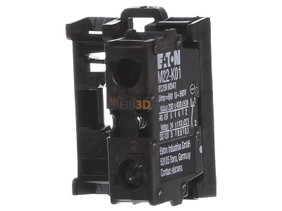 Back view Eaton M22-AK01 Auxiliary contact block 0 NO/1 NC 
