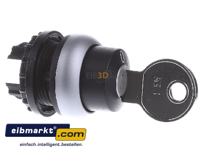 View on the left Eaton (Moeller) M22-WRS Key actuator black IP65
