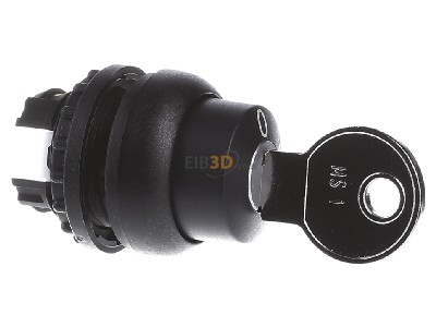 View on the left Eaton M22S-WS Key actuator black 
