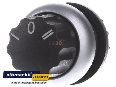 Frontansicht Eaton (Moeller) M22-WR3 Wahltaste m.Drehknopf 3 Stell.,beschr. 