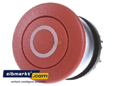 Front view Eaton (Moeller) M22-DRP-R-X0 Mushroom-button actuator red IP67 
