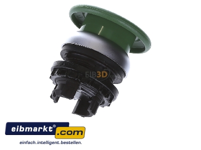 Top rear view Eaton (Moeller) M22-DP-G Mushroom-button actuator green IP67
