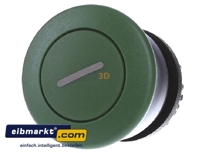 Front view Eaton (Moeller) M22-DP-G-X1 Mushroom-button actuator green IP67
