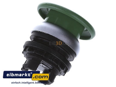 Top rear view Eaton (Moeller) M22-DP-G-X1 Mushroom-button actuator green IP67
