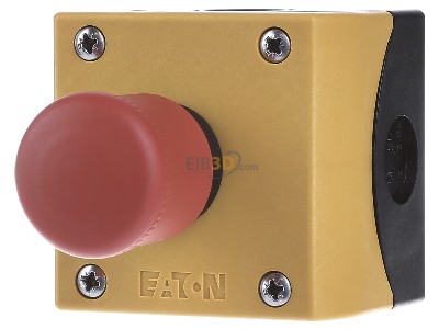 Front view Eaton M22-PV/KC02/IY Emergency stop complete IP66 
