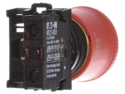 Back view Eaton M22-PV/K01 Emergency stop complete IP66 

