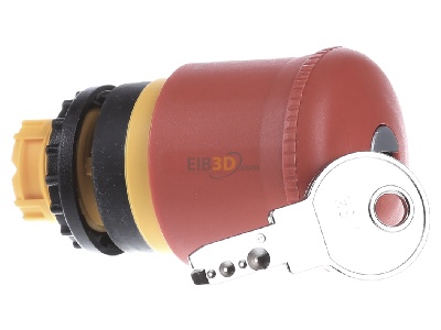 View on the left Eaton (Moeller) M22-PVS Mushroom-button actuator red IP67 
