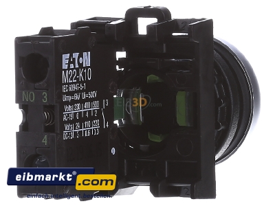 Ansicht hinten Eaton (Moeller) M22-D-G-X1/K10 Drucktaster 1S,flach,gn,Front 