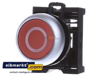 Frontansicht Eaton (Moeller) M22-D-R-X0/K01 Drucktaster 1,flach,rot,Front 