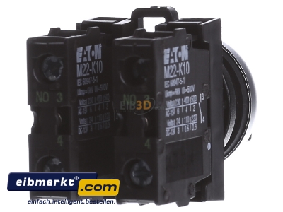 Back view Eaton (Moeller) M22-WRK3/K20 Thumb-grip switch 2NO/0NC
