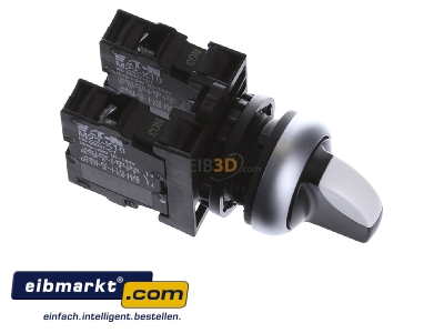 Ansicht oben links Eaton (Moeller) M22-WRK3/K20 Wahltaster 2S, 3 Stell.,Front 
