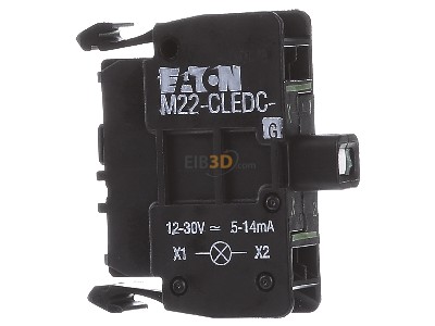 View on the left Eaton M22-CLEDC-G Lamp holder for indicator light green 
