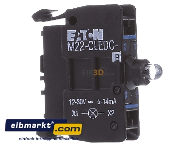 Ansicht links Eaton (Moeller) M22-CLEDC-B LED-Element blau, Boden 