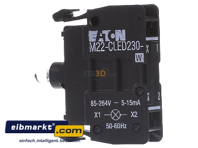 View on the right Eaton (Moeller) M22-CLED230-W Lamp holder for indicator light white
