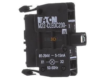 View on the left Eaton M22-CLEDC230-W Lamp holder for indicator light white 
