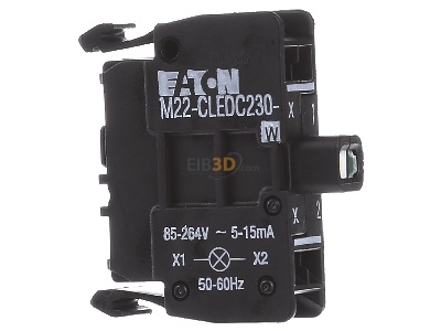 Ansicht links Eaton M22-CLEDC230-W LED-Element weiss, Boden 