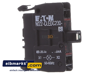 Ansicht links Eaton (Moeller) 216579 LED-Element rot, Boden M22-CLEDC230-R