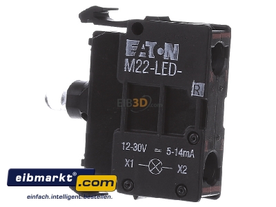 View on the right Eaton (Moeller) M22-LED-R Lamp holder for indicator light red
