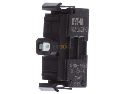 Front view Eaton M22-LED230-G Lamp holder for indicator light green 
