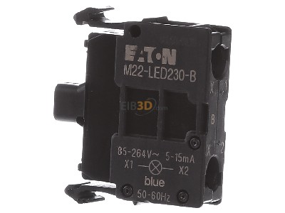 Ansicht rechts Eaton M22-LED230-B LED-Element blau, Front 