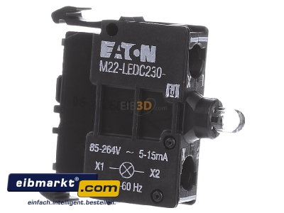 View on the left Eaton (Moeller) M22-LEDC230-W Lamp holder for indicator light white
