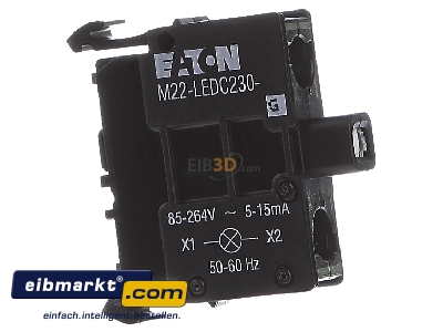 Ansicht links Eaton (Moeller) 216568 LED-Element grn, Boden M22-LEDC230-G