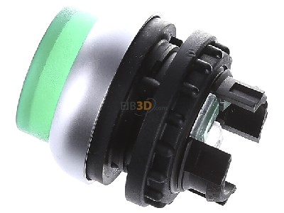 View top right Eaton M22-DLH-G-X1 Push button actuator green IP67 
