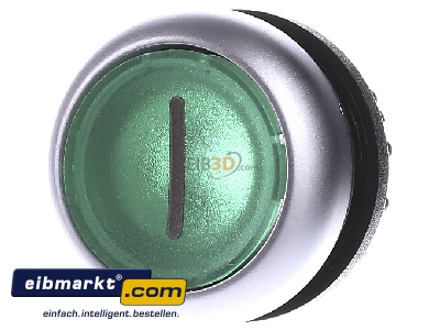 Front view Eaton (Moeller) M22-DL-G-X1 Push button actuator green IP67
