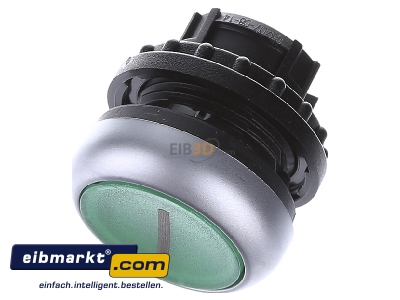 View up front Eaton (Moeller) M22-DRL-G-X1 Push button actuator green IP67
