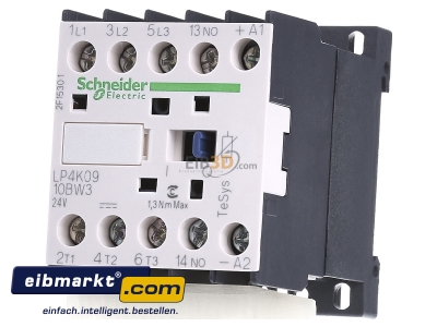 Front view Schneider Electric LP4K0910BW3 Magnet contactor 9A 24VDC - 
