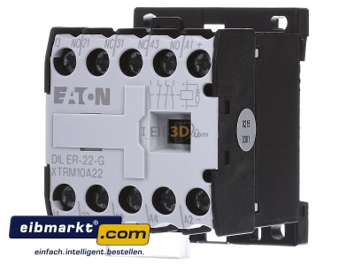 Front view Eaton (Moeller) DILER-22-G(12VDC) Contactor relay 12VDC 2NC/ 2 NO
