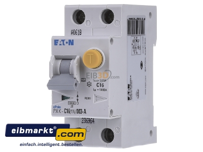 Front view Eaton (Installation) PXK-C16/1N/003-A Earth leakage circuit breaker C16/0,03A - 
