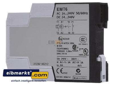 View on the right Eaton (Moeller) EMT6 Motor temperature monitor 1 circuits
