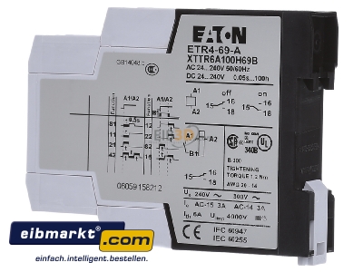 View on the right Eaton (Moeller) ETR4-69-A Timer relay 0,05...36000s AC 24...240V - 

