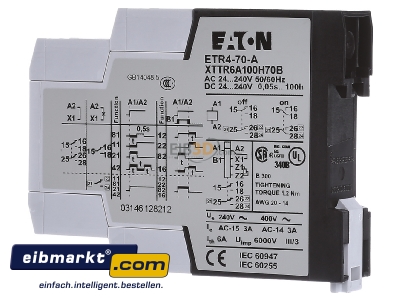 View on the right Eaton (Moeller) ETR4-70-A Timer relay 0,05...360000s AC 24...240V - 
