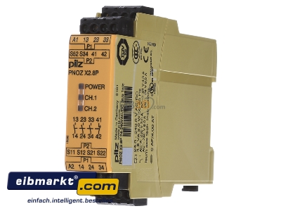 Front view Pilz 777302 Safety relay 24...240V AC EN954-1 Cat 4
