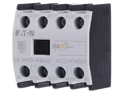 Front view Eaton DILM150-XHIA22 Auxiliary contact block 2 NO/2 NC 
