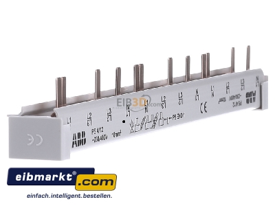 View on the left ABB Stotz S&J PS 4/12 Phase busbar 4-p 10mm 211,2mm - 
