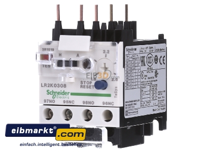 Front view Schneider Electric LR2K0308 Thermal overload relay 1,8...2,6A - 

